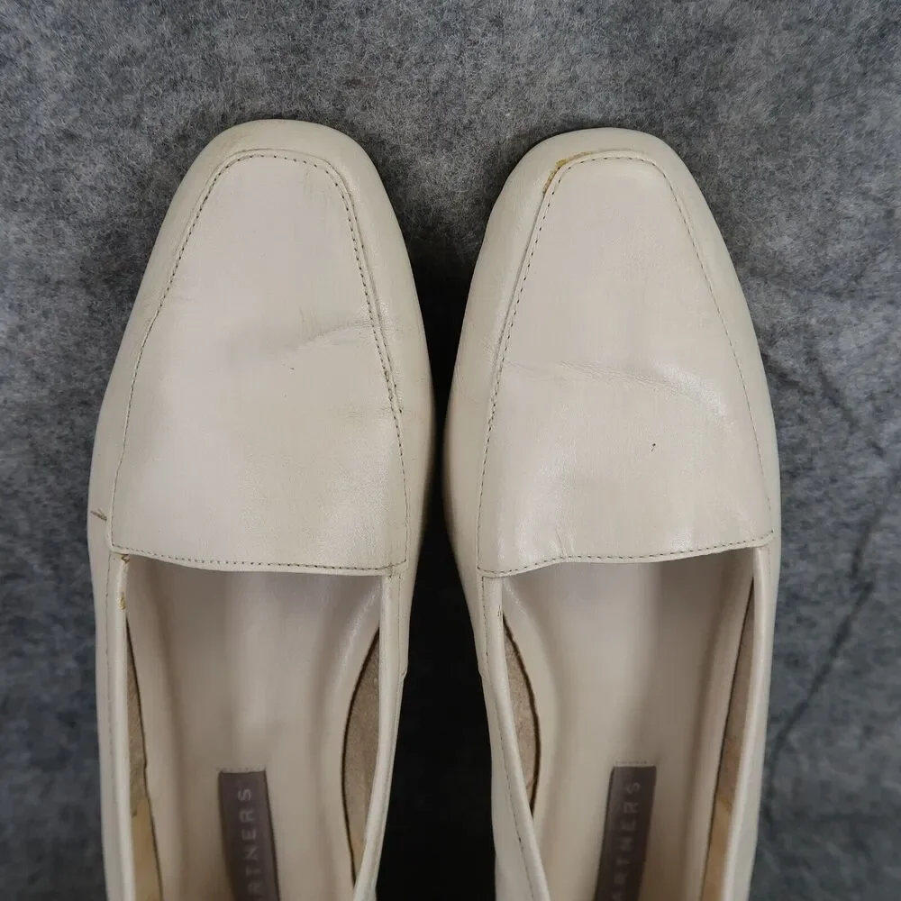 Partners Shoes Womens 8 Loafer Flat Leather Fashion Career Vintage Slip On Retro